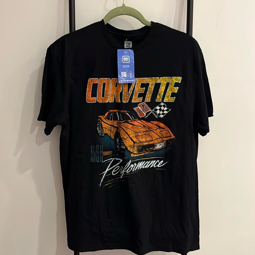 GM Official Licensed Product Corvette High Performance Black Tee Men Size L New